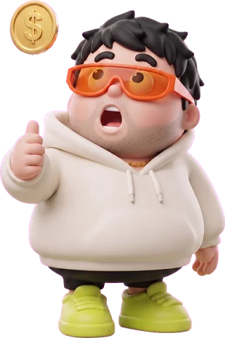 That Crypto Bro mascot holding a coin