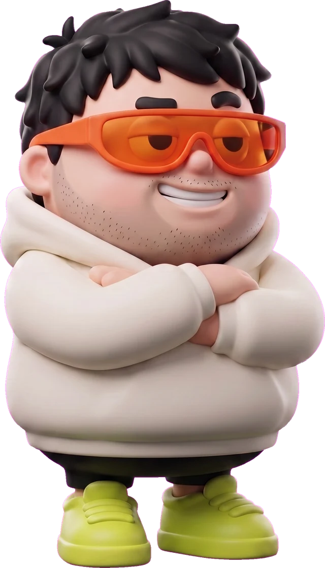 That Crypto Bro mascot, a cartoon crypto bro character