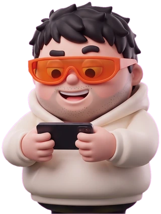 That Crypto Bro mascot holding a phone