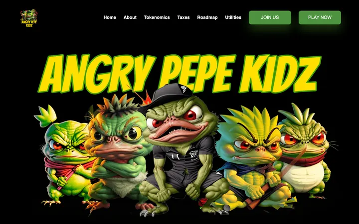 Angry Pepe Kidz meme coin website, a black hero