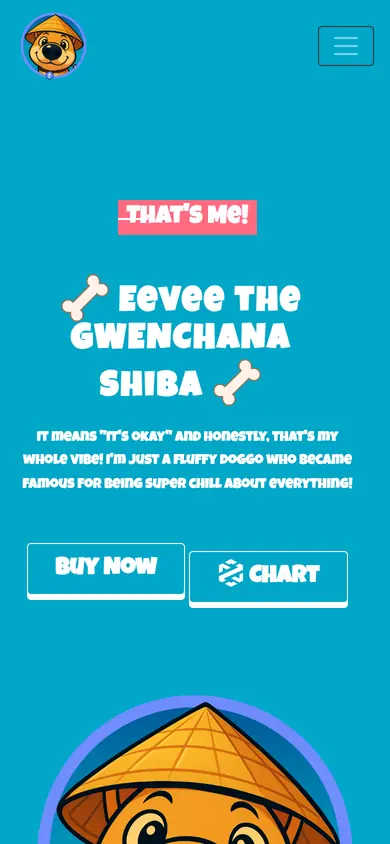 The same Gwenchana build on a 390px phone screen, the 7 sections stacked into one column