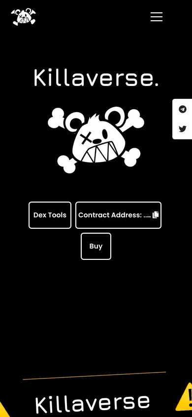 The same Killabears build on a 390px phone screen, the 7 sections stacked into one column