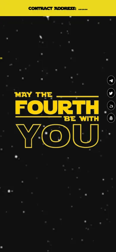 The same May The 4th Be With You build on a 390px phone screen, the 6 sections stacked into one column