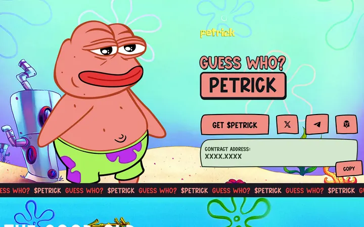 Petrick meme coin website, a teal hero
