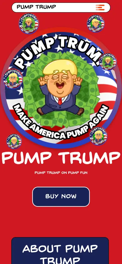 The same Pump Trump build on a 390px phone screen, the 4 sections stacked into one column
