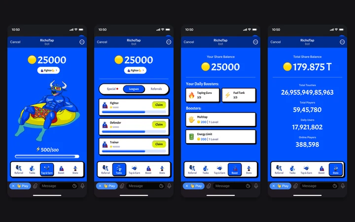 RichoTap meme coin website, a blue hero