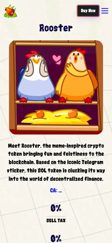The same Roost build on a 390px phone screen, the 5 sections stacked into one column
