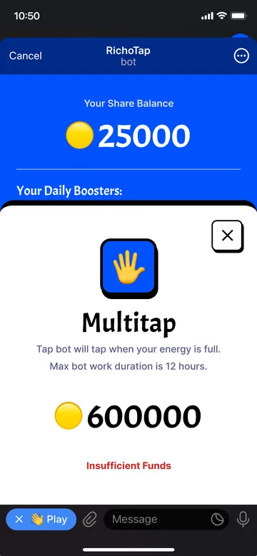 RichoTap: A booster the player cannot afford yet
