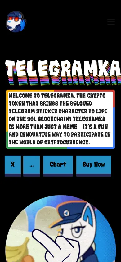 The same Telegramka build on a 390px phone screen, the 7 sections stacked into one column
